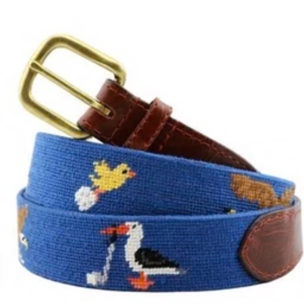 Smathers & Branson Hand-Stitched Needlepoint Belt